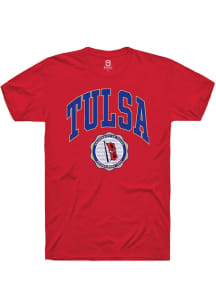 Summit Sportswear Tulsa Golden Hurricane Red Arch Seal Short Sleeve T Shirt