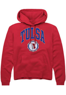 Summit Sportswear Tulsa Golden Hurricane Mens Red Arch Seal Long Sleeve Hoodie