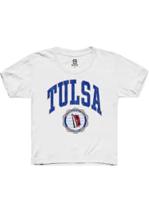 Summit Sportswear Tulsa Golden Hurricane Youth White Arch Seal Short Sleeve T-Shirt