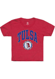 Summit Sportswear Tulsa Golden Hurricane Youth Red Arch Seal Short Sleeve T-Shirt