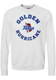 Summit Sportswear Tulsa Golden Hurricane Mens Ash Circle Long Sleeve Crew Sweatshirt