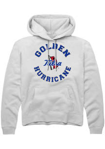 Summit Sportswear Tulsa Golden Hurricane Mens White Circle Long Sleeve Hoodie