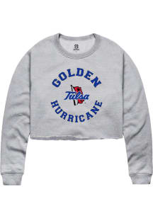 Summit Sportswear Tulsa Golden Hurricane Womens Grey Circle Crew Sweatshirt