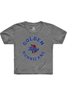 Summit Sportswear Tulsa Golden Hurricane Youth Grey Circle Short Sleeve T-Shirt