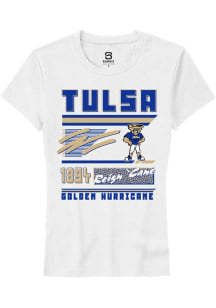 Summit Sportswear Tulsa Golden Hurricane Womens White Retro Short Sleeve T-Shirt