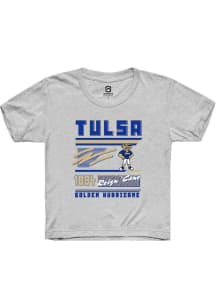 Summit Sportswear Tulsa Golden Hurricane Youth Ash Retro Short Sleeve T-Shirt