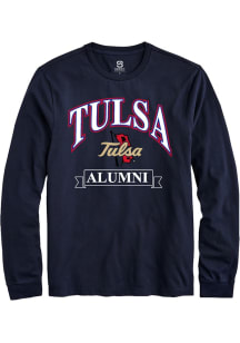 Summit Sportswear Tulsa Golden Hurricane Navy Blue Banner Long Sleeve T Shirt