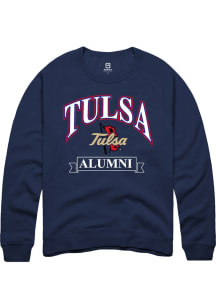 Summit Sportswear Tulsa Golden Hurricane Mens Navy Blue Banner Long Sleeve Crew Sweatshirt