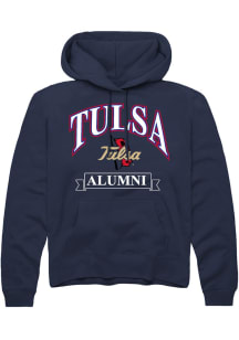 Summit Sportswear Tulsa Golden Hurricane Mens Navy Blue Banner Long Sleeve Hoodie