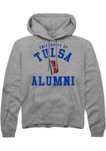 Summit Sportswear Tulsa Golden Hurricane Mens Grey Arch Long Sleeve Hoodie