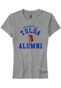 Summit Sportswear Tulsa Golden Hurricane Womens Grey Arch Short Sleeve T-Shirt