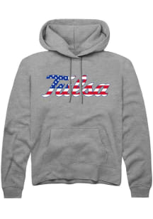 Summit Sportswear Tulsa Golden Hurricane Mens Grey US Flag Long Sleeve Hoodie