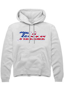 Summit Sportswear Tulsa Golden Hurricane Mens White US Flag Long Sleeve Hoodie