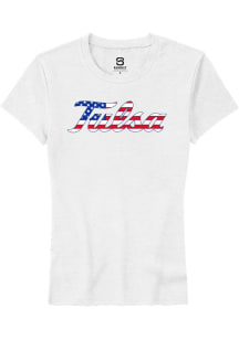 Summit Sportswear Tulsa Golden Hurricane Womens White US Flag Short Sleeve T-Shirt