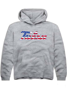 Summit Sportswear Tulsa Golden Hurricane Youth Grey US Flag Long Sleeve Hoodie