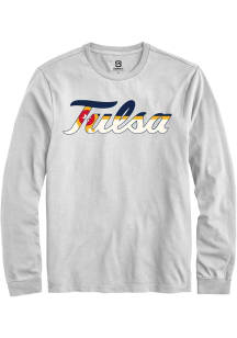 Summit Sportswear Tulsa Golden Hurricane White City Flag Long Sleeve T Shirt