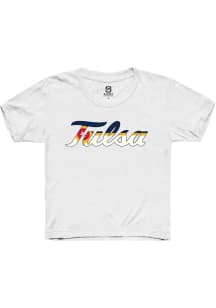 Summit Sportswear Tulsa Golden Hurricane Youth White City Flag Short Sleeve T-Shirt