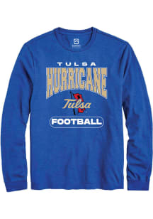 Summit Sportswear Tulsa Golden Hurricane Blue Football Football Long Sleeve T Shirt