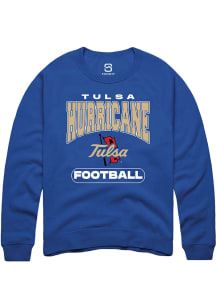 Summit Sportswear Tulsa Golden Hurricane Mens Blue Football Football Long Sleeve Crew Sweatshirt