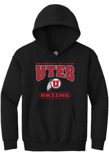Summit Sportswear Utah Utes Youth Black Skiing Long Sleeve Hoodie
