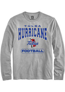 Summit Sportswear Tulsa Golden Hurricane Grey Football Football Long Sleeve T Shirt