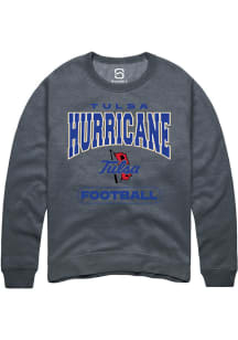 Summit Sportswear Tulsa Golden Hurricane Mens Grey Football Football Long Sleeve Crew Sweatshirt