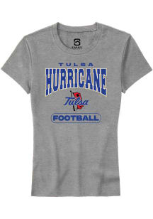 Summit Sportswear Tulsa Golden Hurricane Womens Grey Football Short Sleeve T-Shirt