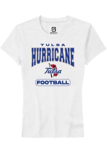 Summit Sportswear Tulsa Golden Hurricane Womens White Football Short Sleeve T-Shirt