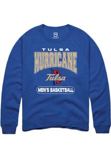 Summit Sportswear Tulsa Golden Hurricane Mens Blue Basketball Long Sleeve Crew Sweatshirt