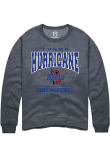 Summit Sportswear Tulsa Golden Hurricane Mens Grey Basketball Long Sleeve Crew Sweatshirt
