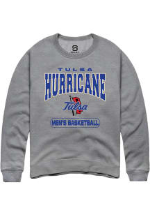 Summit Sportswear Tulsa Golden Hurricane Mens Grey Basketball Long Sleeve Crew Sweatshirt