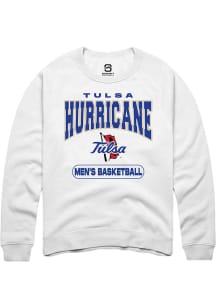 Summit Sportswear Tulsa Golden Hurricane Mens White Basketball Long Sleeve Crew Sweatshirt