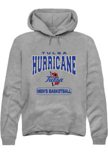 Summit Sportswear Tulsa Golden Hurricane Mens Grey Basketball Long Sleeve Hoodie