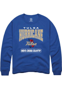 Summit Sportswear Tulsa Golden Hurricane Mens Blue Cross Country Long Sleeve Crew Sweatshirt