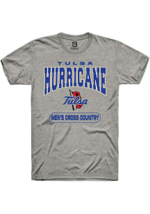 Summit Sportswear Tulsa Golden Hurricane Grey Cross Country Short Sleeve T Shirt