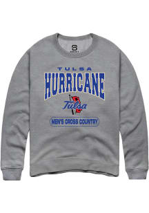Summit Sportswear Tulsa Golden Hurricane Mens Grey Cross Country Long Sleeve Crew Sweatshirt