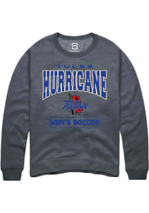 Summit Sportswear Tulsa Golden Hurricane Mens Grey Soccer Long Sleeve Crew Sweatshirt