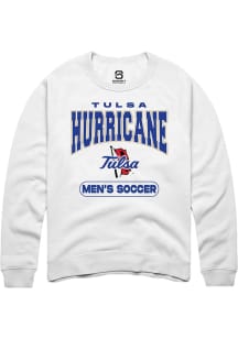 Summit Sportswear Tulsa Golden Hurricane Mens White Soccer Long Sleeve Crew Sweatshirt