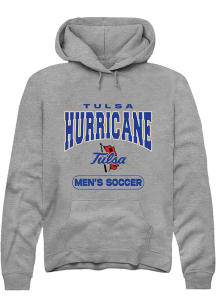 Summit Sportswear Tulsa Golden Hurricane Mens Grey Soccer Long Sleeve Hoodie