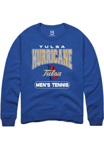 Summit Sportswear Tulsa Golden Hurricane Mens Blue Tennis Long Sleeve Crew Sweatshirt