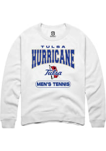 Summit Sportswear Tulsa Golden Hurricane Mens White Tennis Long Sleeve Crew Sweatshirt