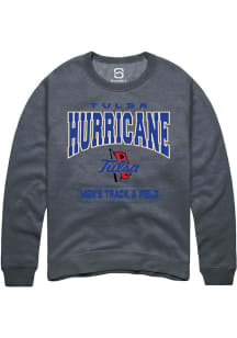 Summit Sportswear Tulsa Golden Hurricane Mens Grey Track & Field Long Sleeve Crew Sweatshirt
