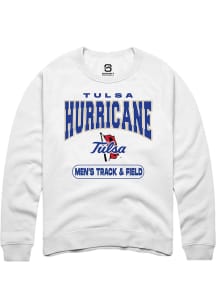 Summit Sportswear Tulsa Golden Hurricane Mens White Track & Field Long Sleeve Crew Sweatshirt