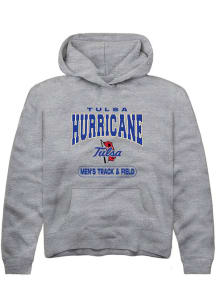 Summit Sportswear Tulsa Golden Hurricane Youth Grey Track & Field Long Sleeve Hoodie