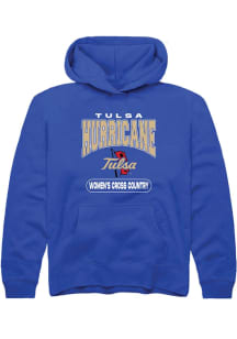 Summit Sportswear Tulsa Golden Hurricane Youth Blue Women's Cross Country Long Sleeve Hoodie