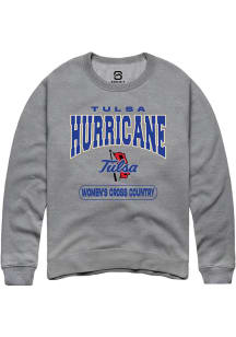 Summit Sportswear Tulsa Golden Hurricane Mens Grey Women's Cross Country Long Sleeve Crew Sweatshi..