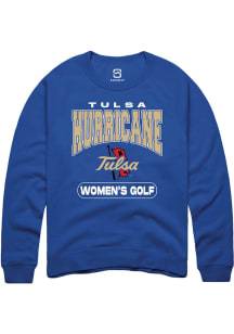 Summit Sportswear Tulsa Golden Hurricane Mens Blue Women's Golf Long Sleeve Crew Sweatshirt