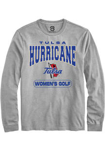 Summit Sportswear Tulsa Golden Hurricane Grey Women's Golf Long Sleeve T Shirt