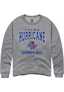 Summit Sportswear Tulsa Golden Hurricane Mens Grey Women's Golf Long Sleeve Crew Sweatshirt