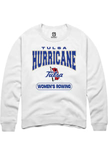 Summit Sportswear Tulsa Golden Hurricane Mens White Rowing Long Sleeve Crew Sweatshirt